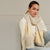 Mélange Border Scarf - Silver Lining Beige