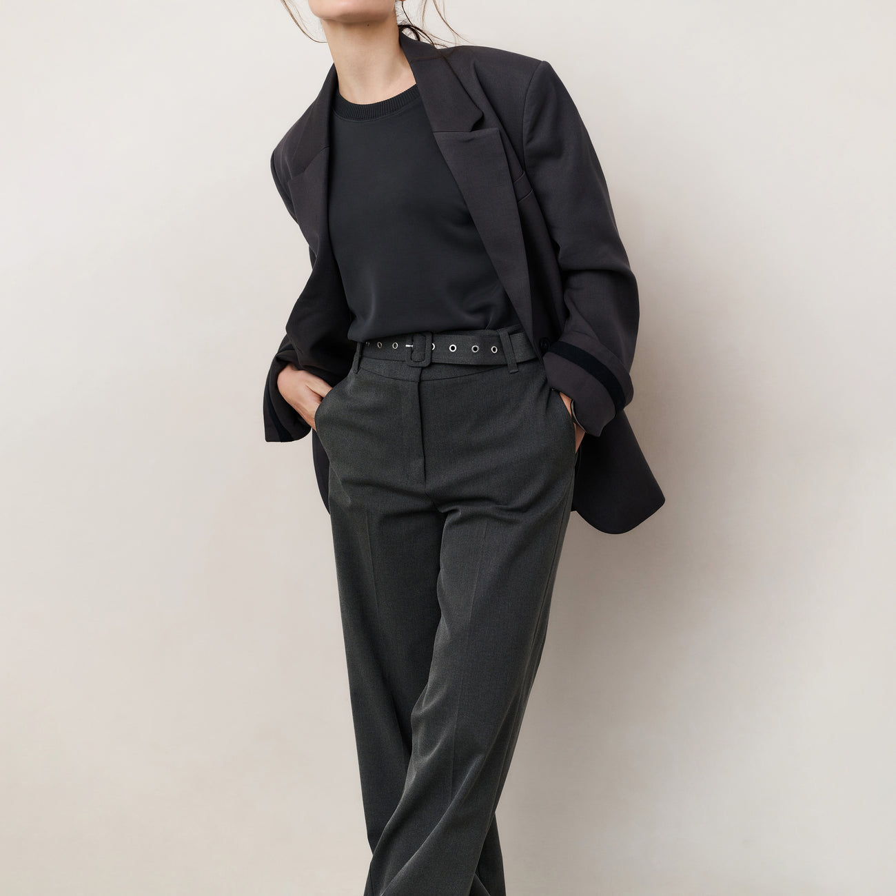 Short Sleeve Sweatshirt - Oyster Black