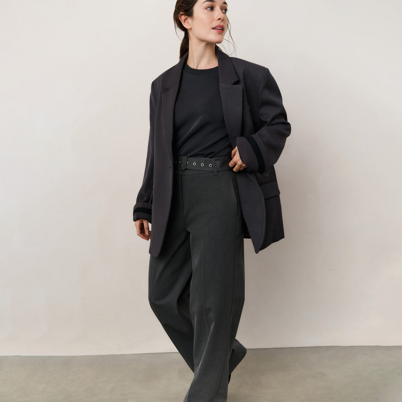 Short Sleeve Sweatshirt - Oyster Black