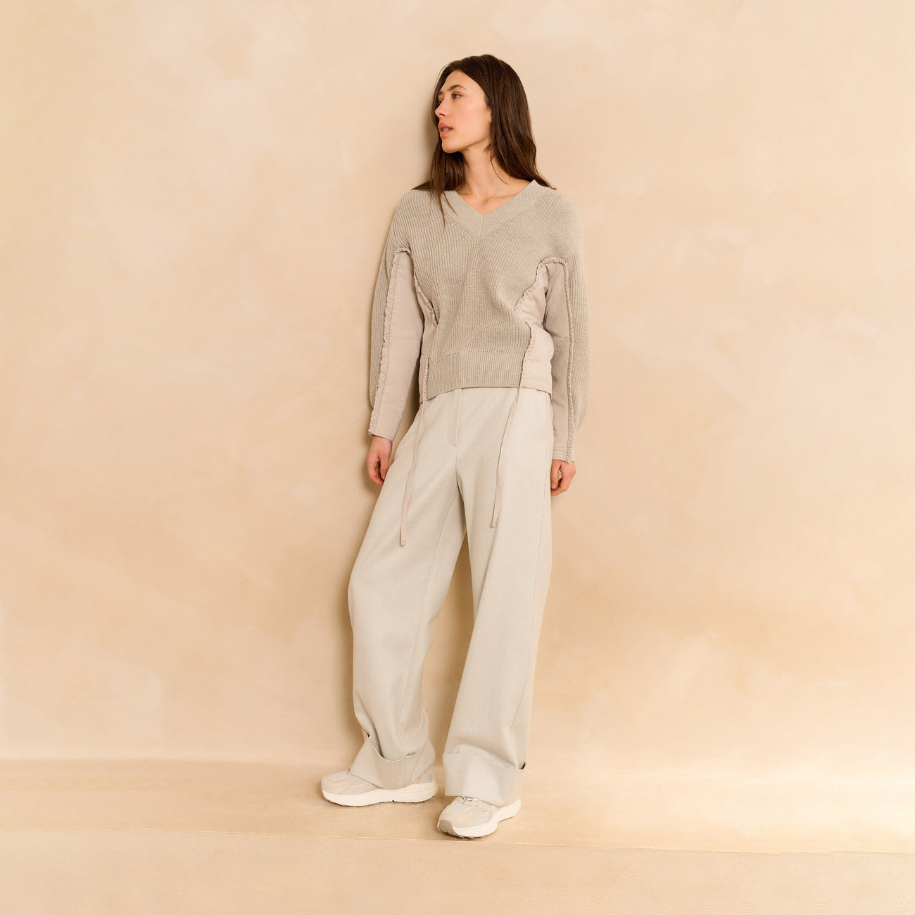 Soft Structured Trousers with Big Turn-Ups