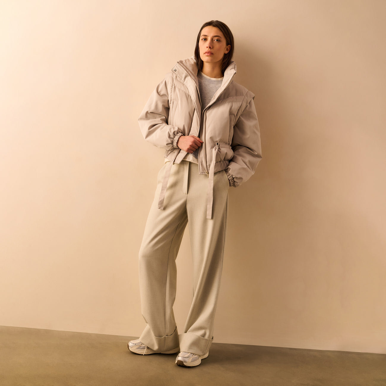 Soft Structured Trousers with Big Turn-Ups