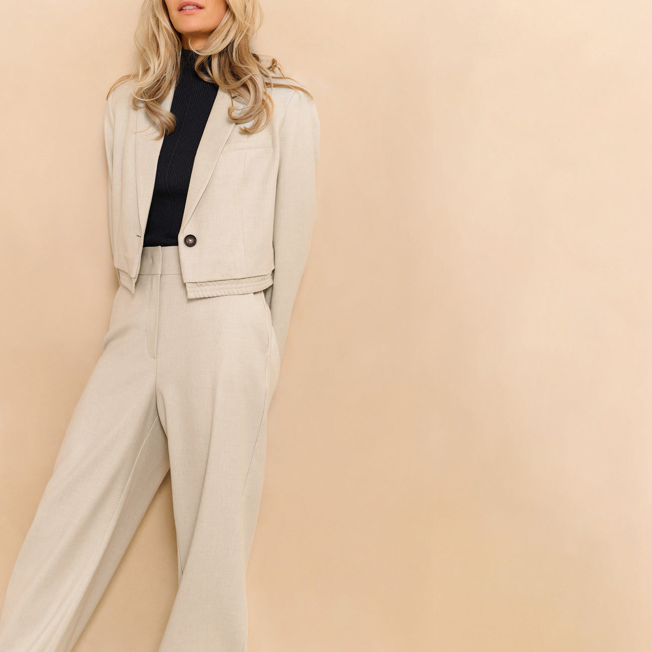 Soft Structured Trousers with Big Turn-Ups