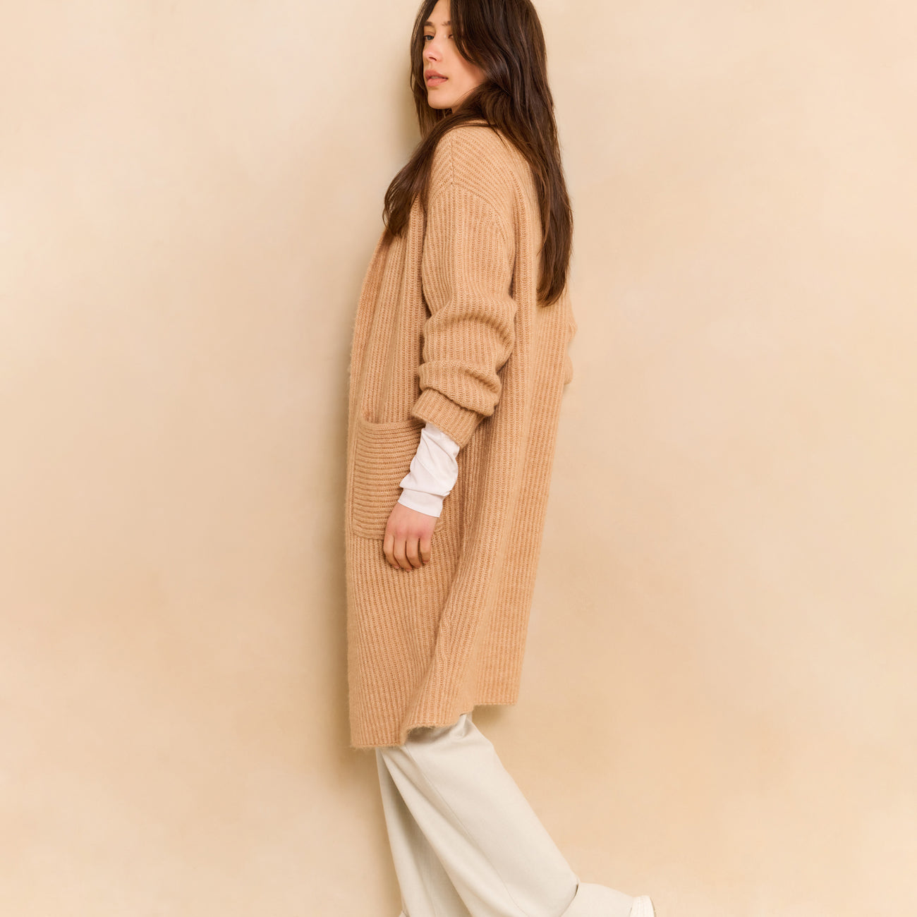 Long Heavy Knit Cardigan