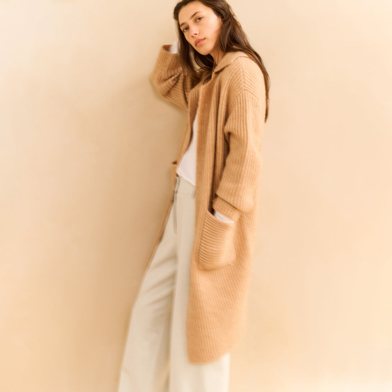 Long Heavy Knit Cardigan