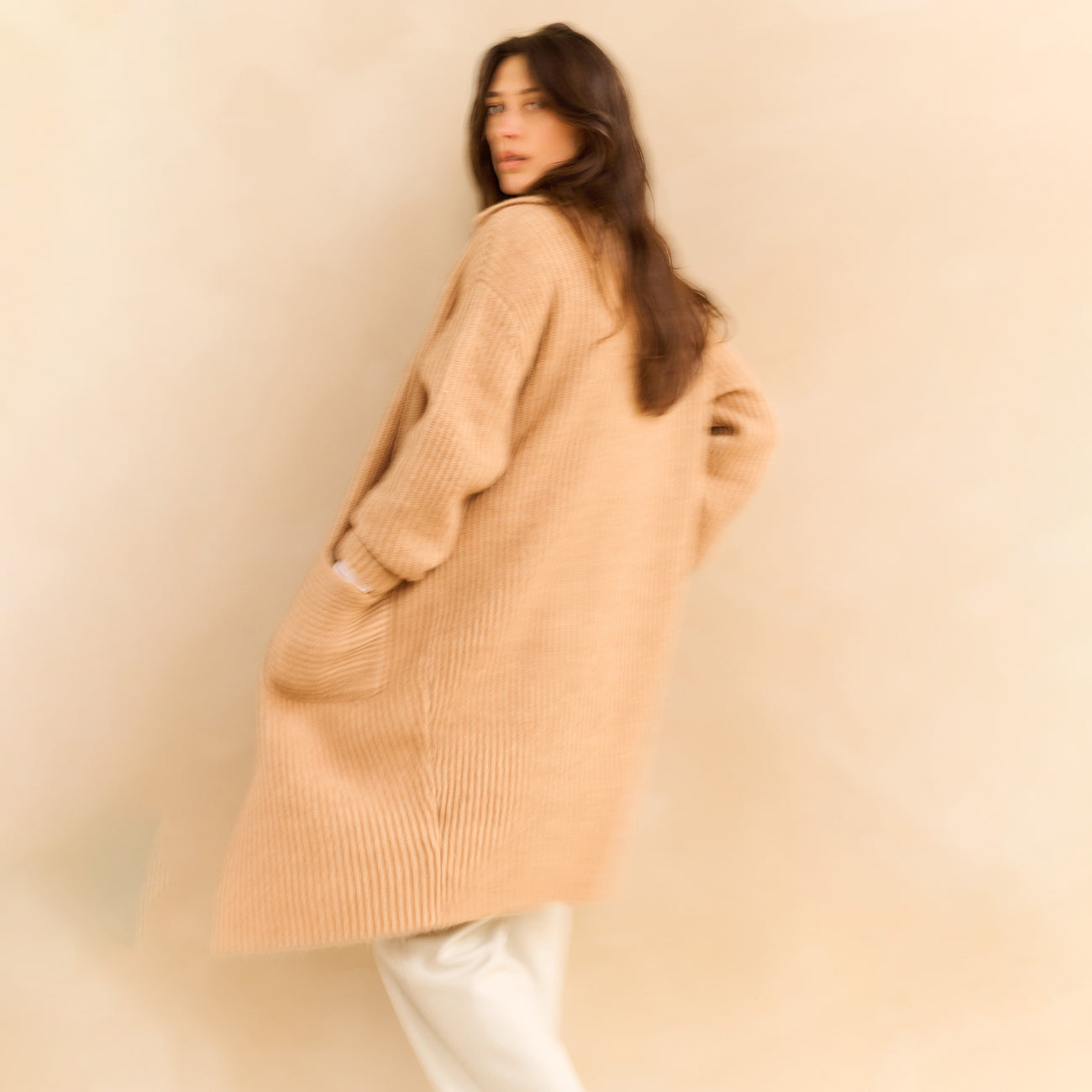Long Heavy Knit Cardigan