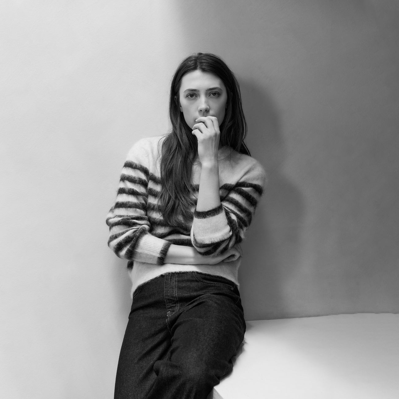 Striped Sweater with Round Neck