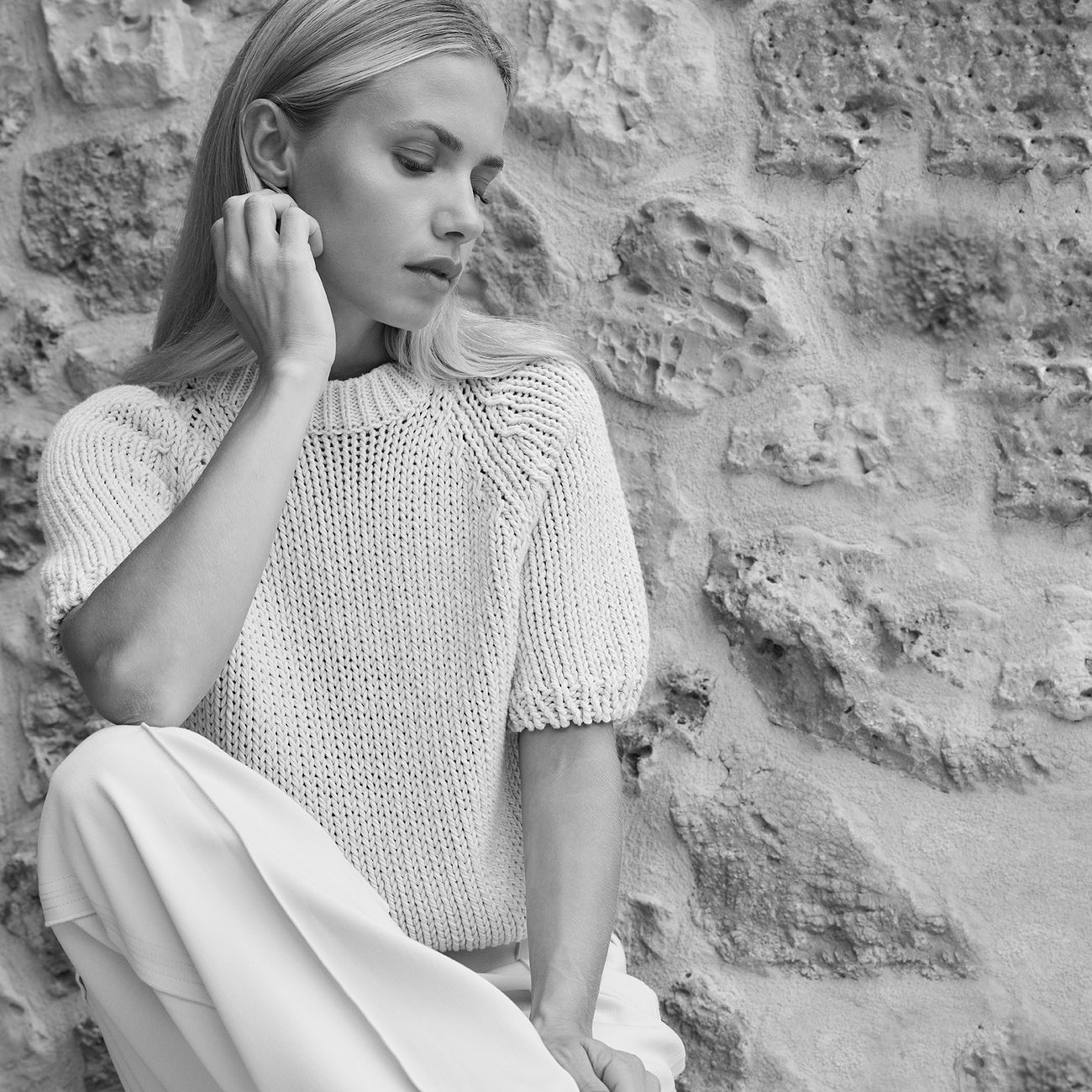 Cropped Chunky Knit Sweater - Reed Yellow