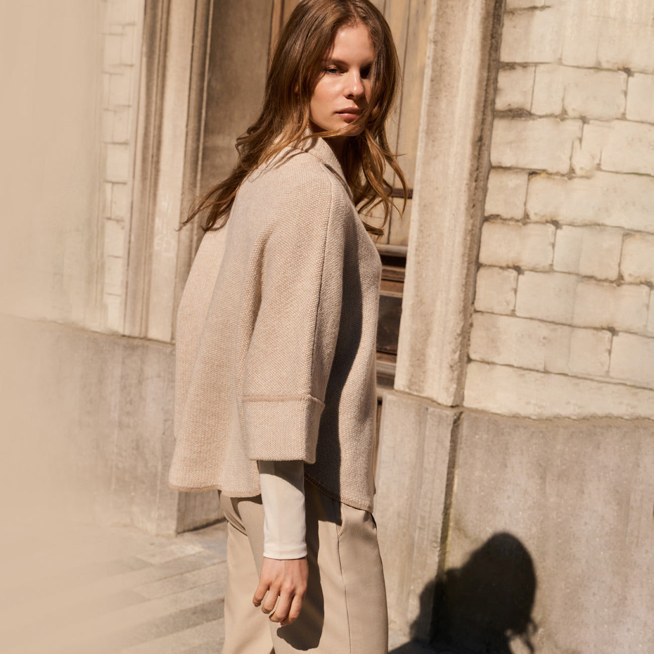 Chunky Knit Poncho Cardigan