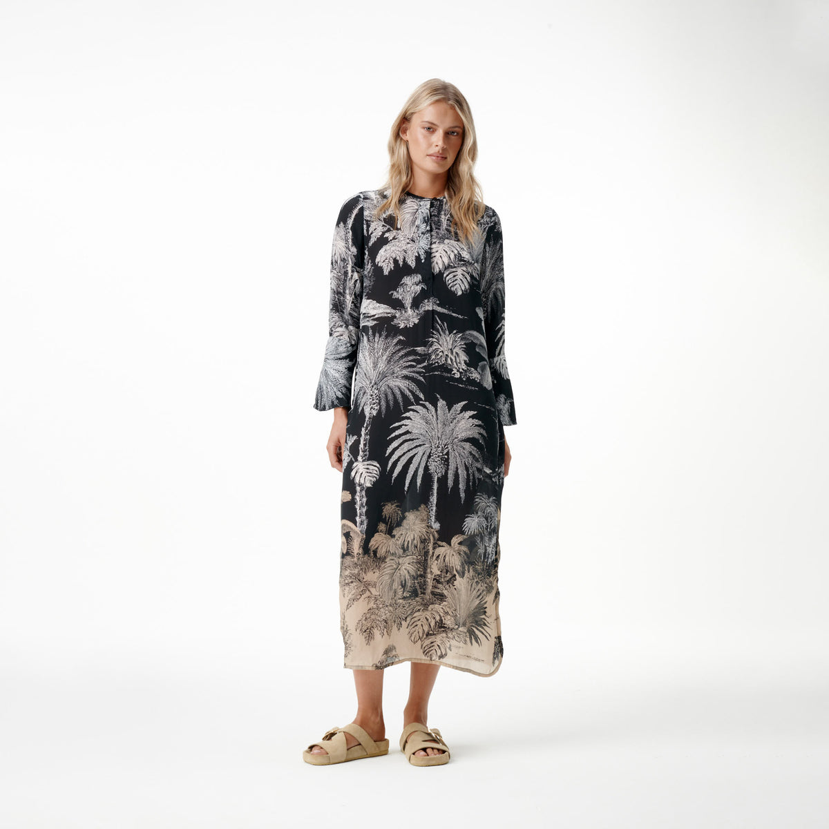 ~ Long Genie Dress - Midnight Palm