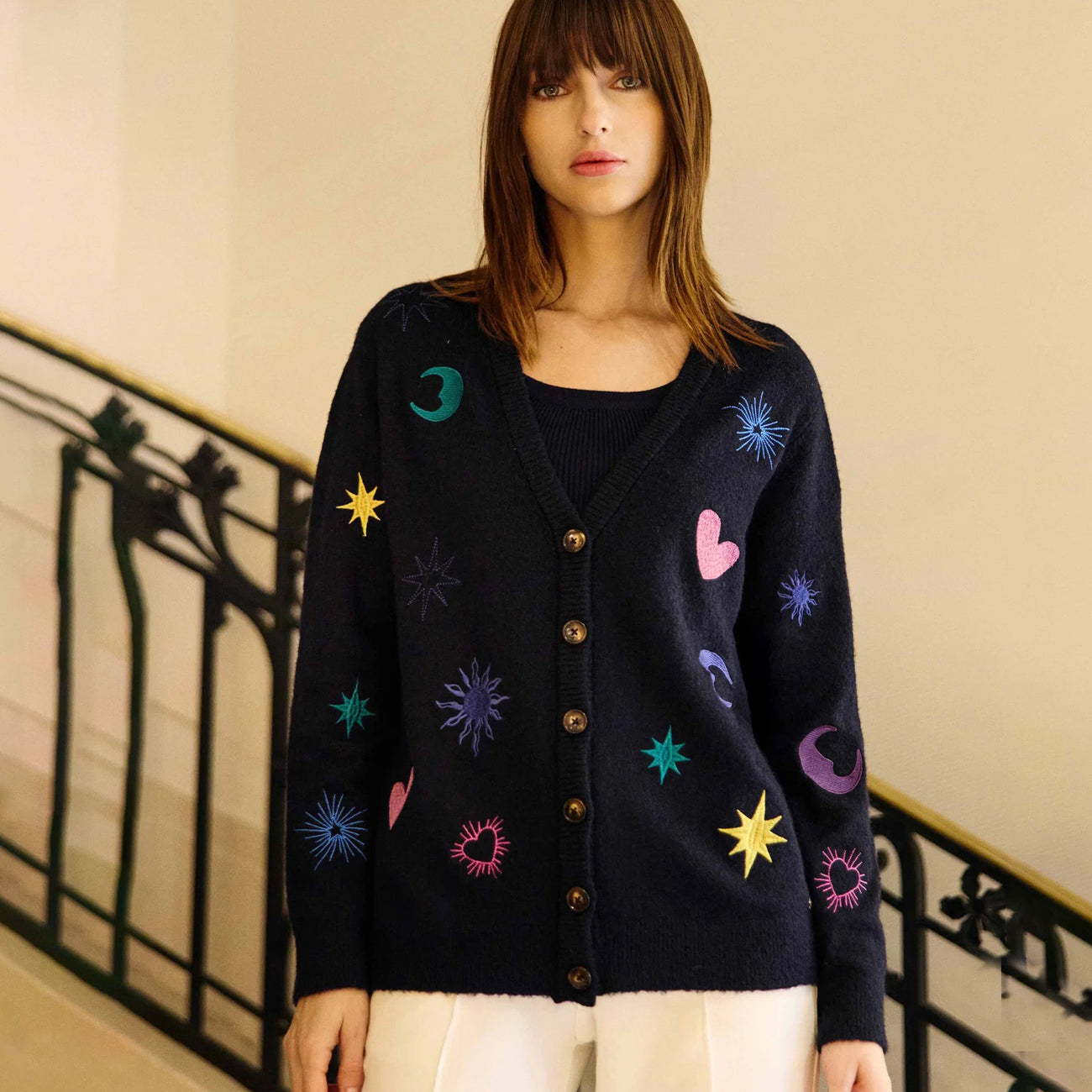 Moka - Embroidered Cardigan