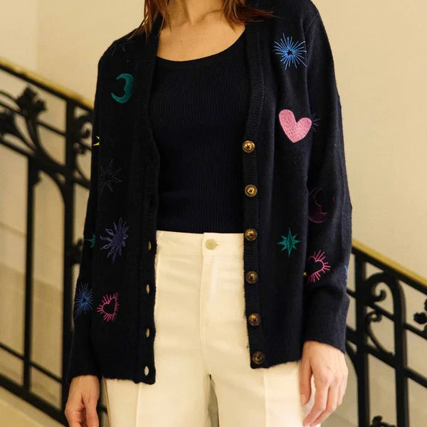 Moka - Embroidered Cardigan