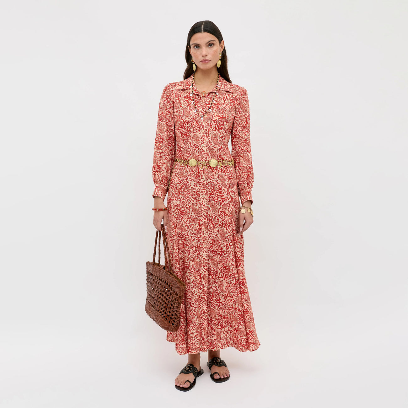 Maddison Dress - Woodcut Gremlin Red