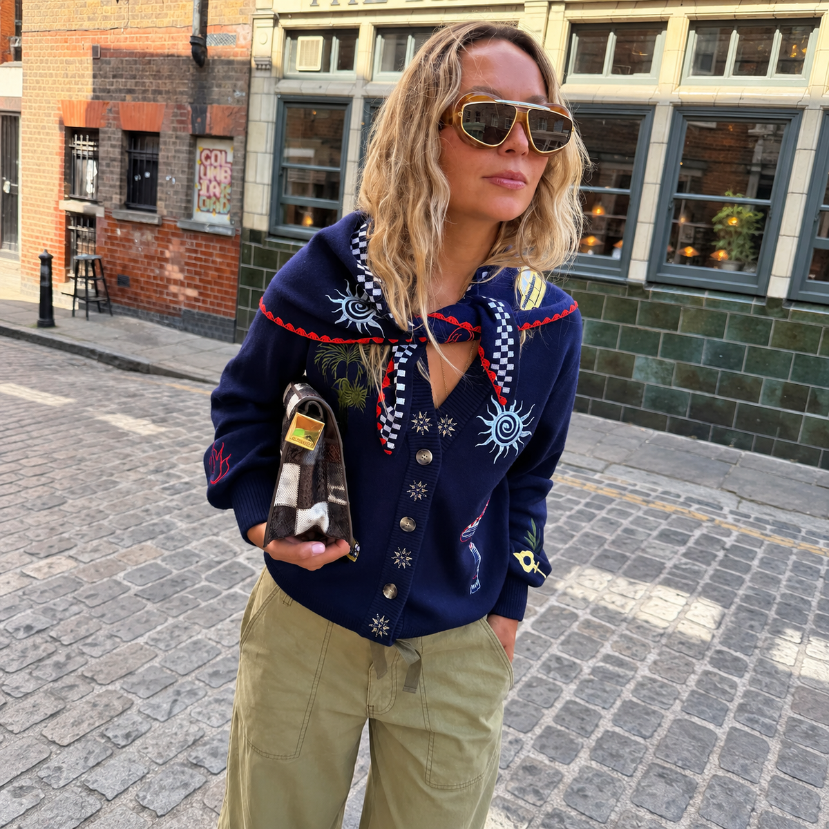 Navy Icons Cardigan