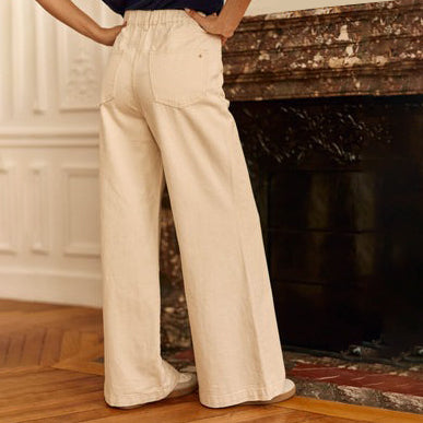 Prune Wide Beige Jeans
