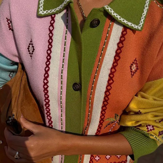 Geometric Palm Cardigan