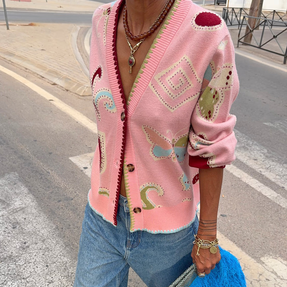 Pink Astra Hannah Cardigan