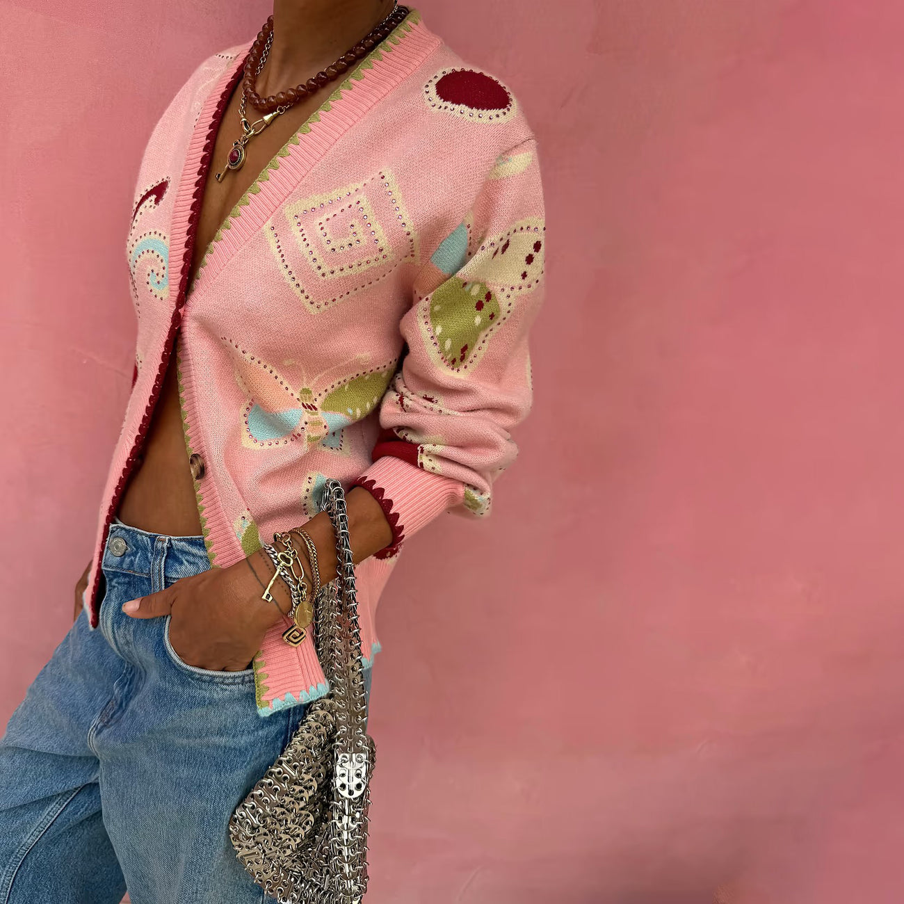 Pink Astra Hannah Cardigan