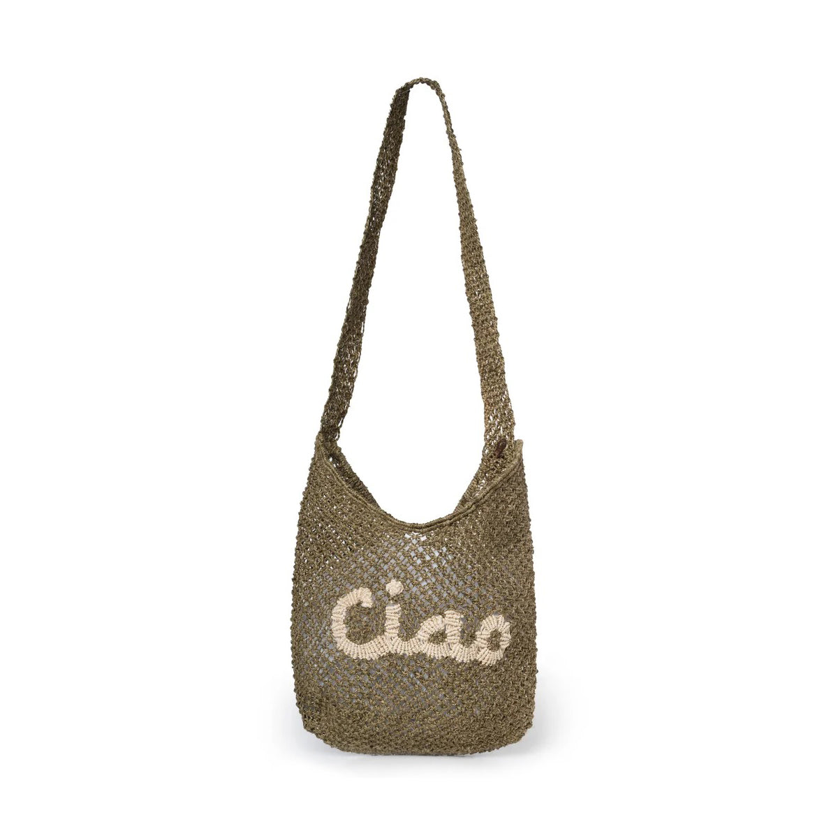Ciao Drusilla Jute Bag - Olive & Natural