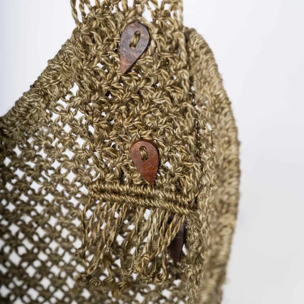 Ciao Drusilla Jute Bag - Olive & Natural
