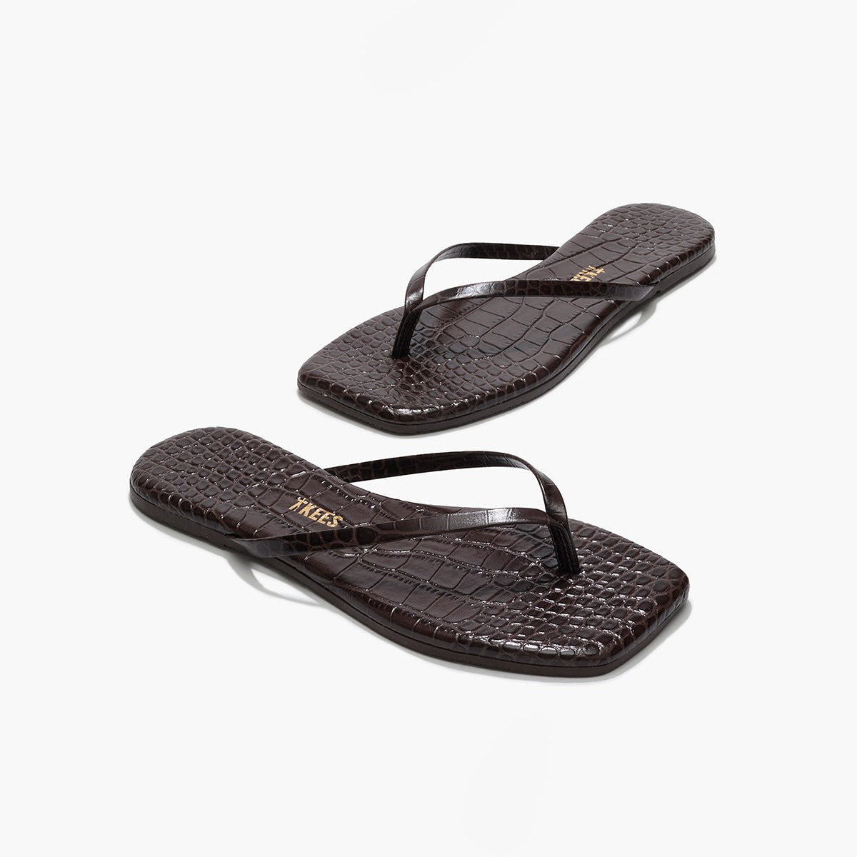 Square Toe Lily Croc - Carob