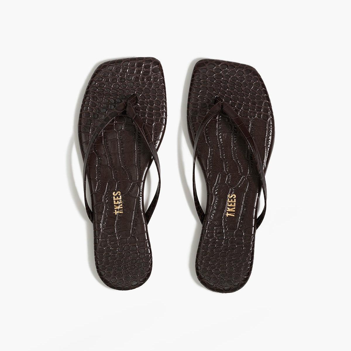 Square Toe Lily Croc - Carob