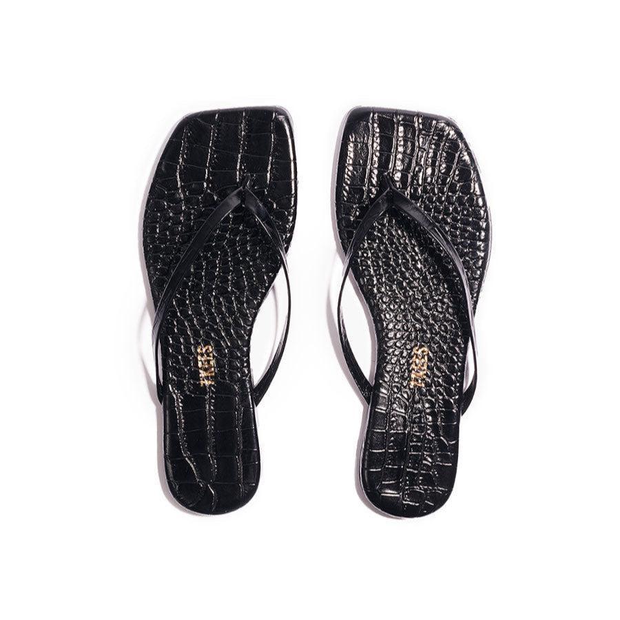 Square Toe Lily Croc - Sable