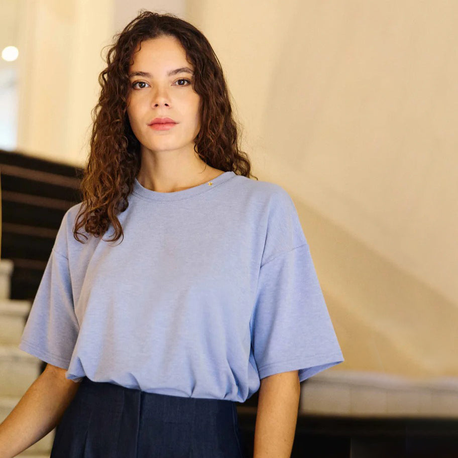 Tais - Knit T-Shirt - Blue