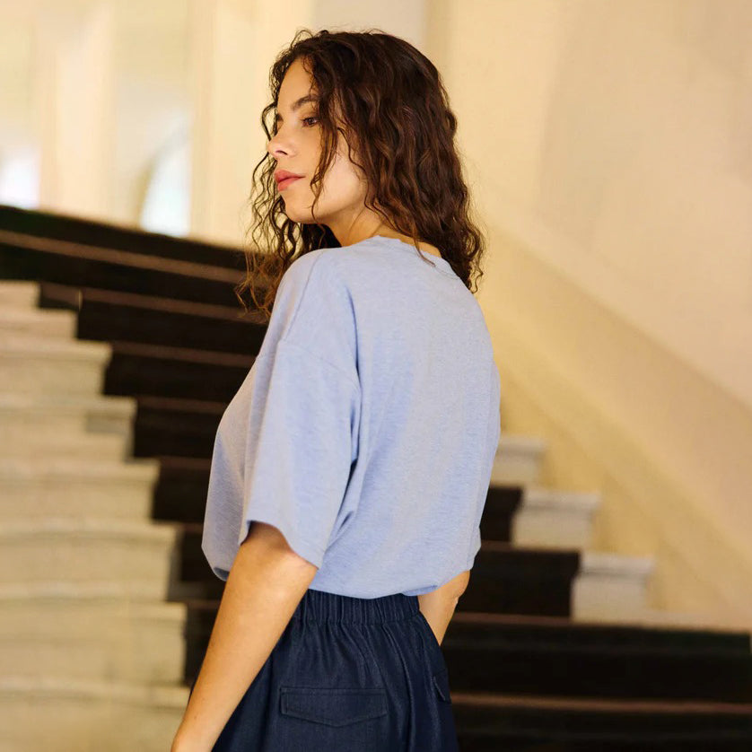 Tais - Knit T-Shirt - Blue
