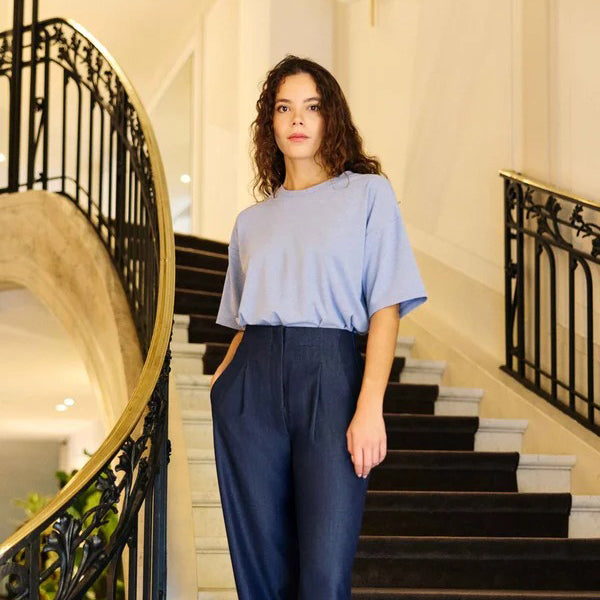 Tais - Knit T-Shirt - Blue