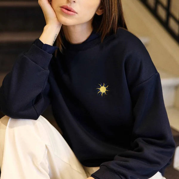 Tiger Embroidered Sweatshirt - Marine