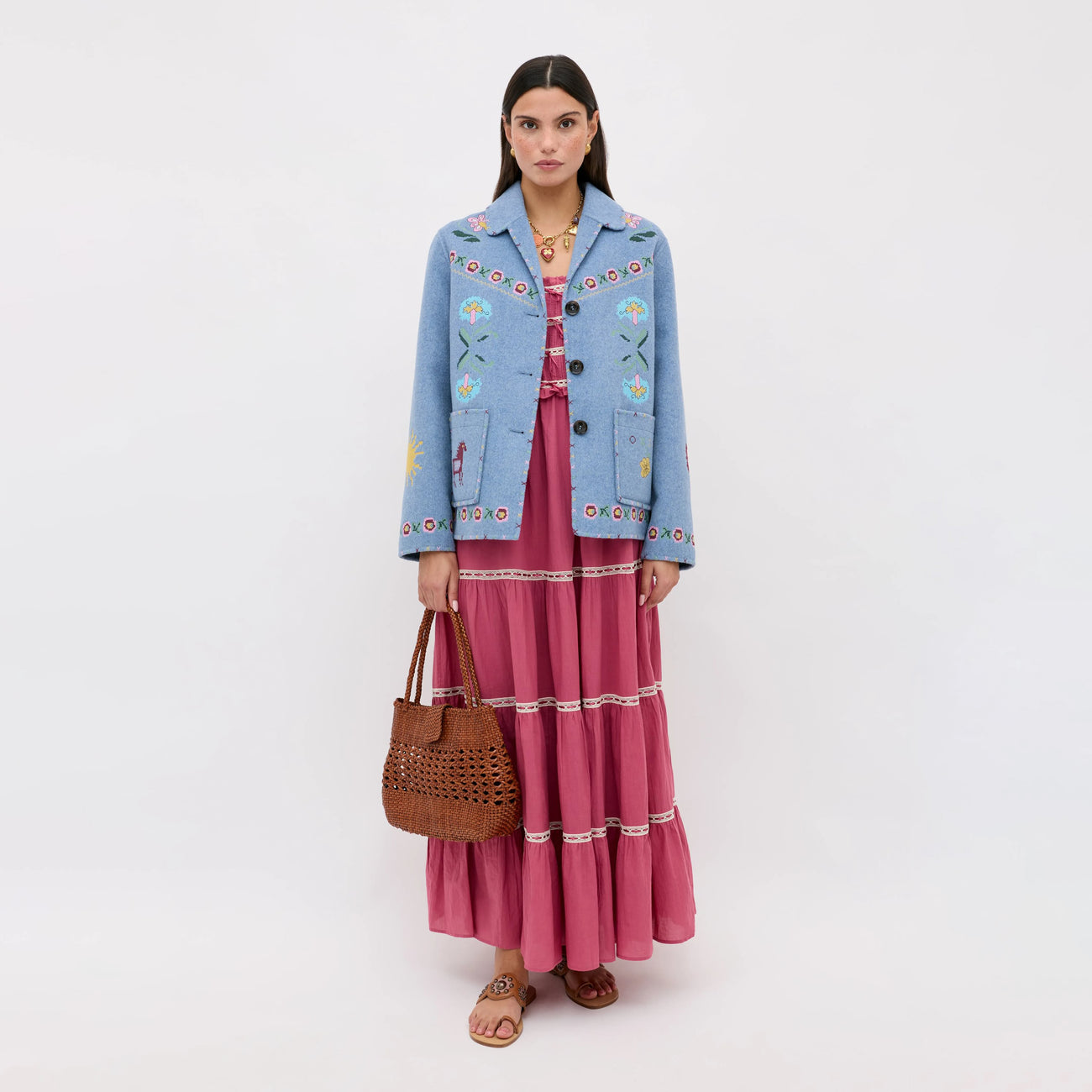 Tashia Jacket Juliette Embroidery - Blue