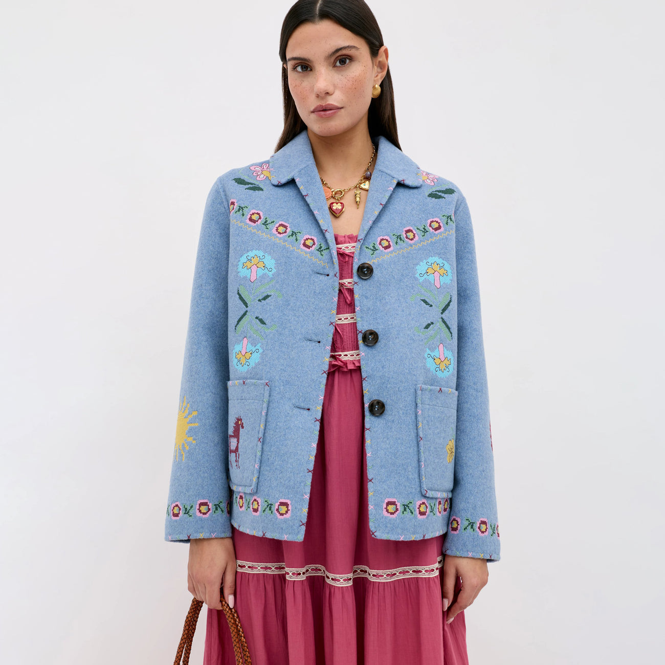 Tashia Jacket Juliette Embroidery - Blue