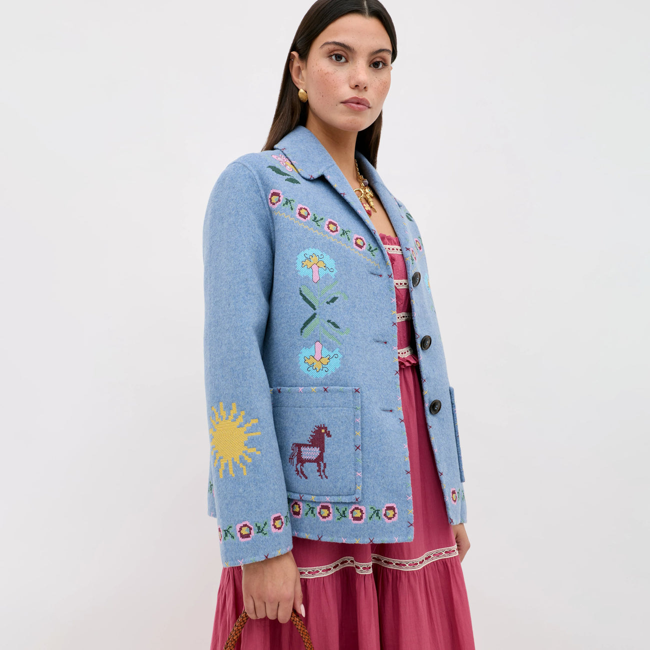 Tashia Jacket Juliette Embroidery - Blue