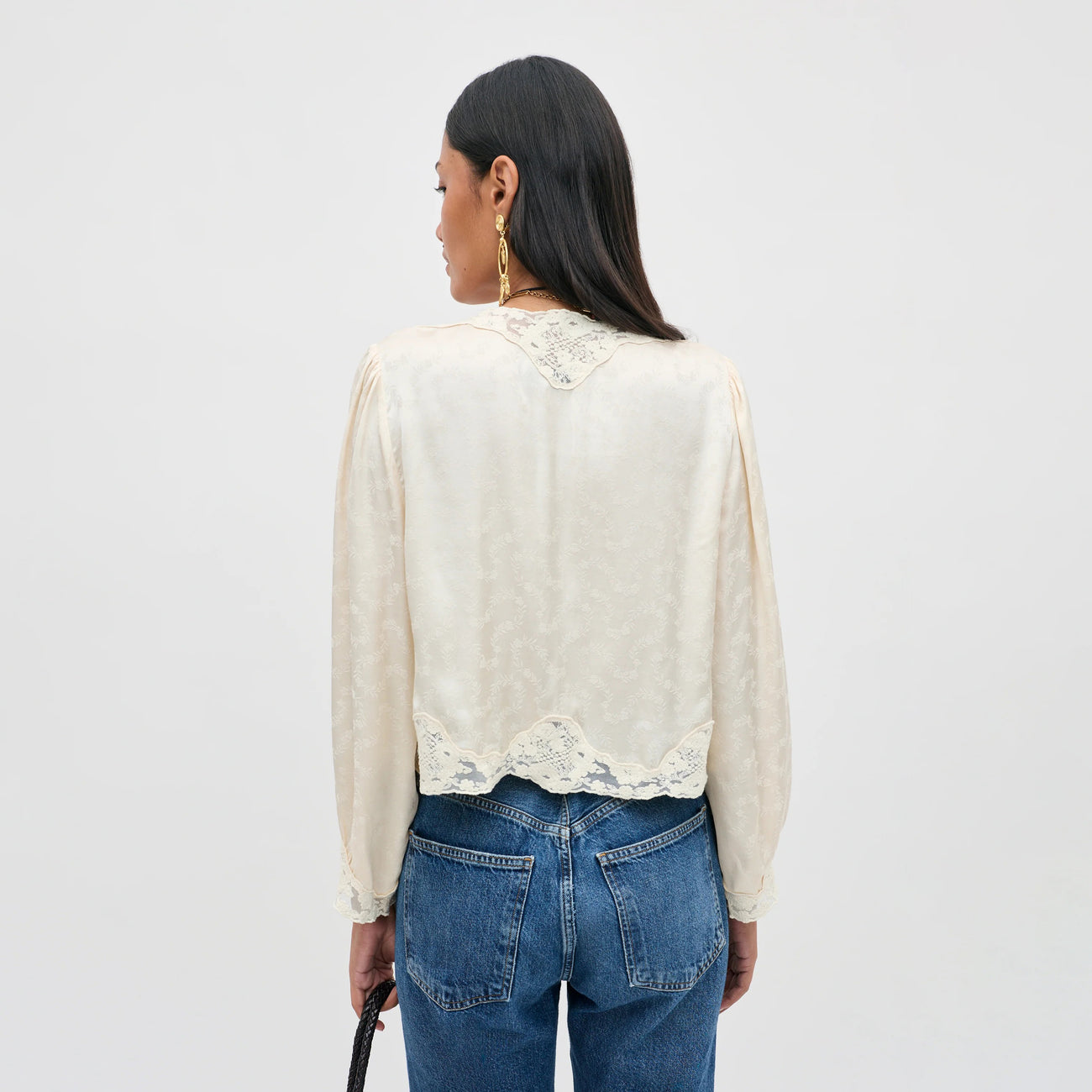 Tove Top Floral Trail Jacquard - Champagne