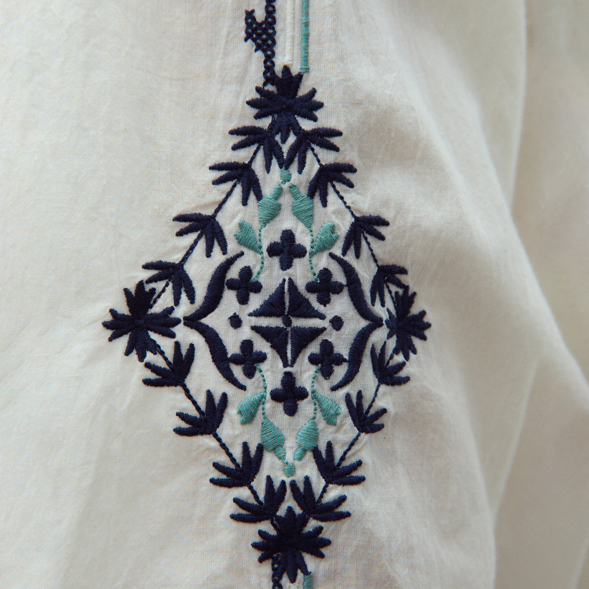 Round Neck Blouse with Embroidery