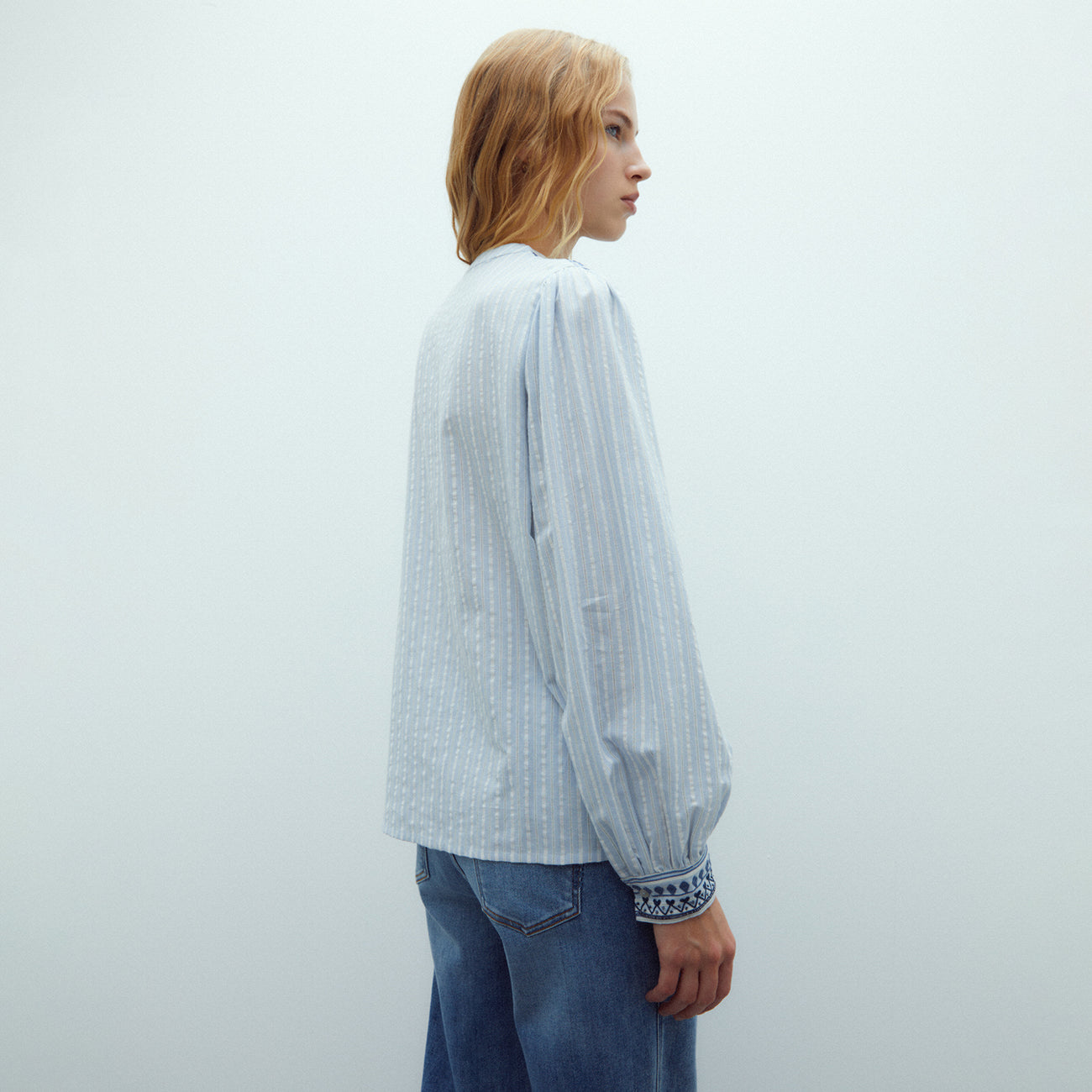 Blue Embroidered Shirt