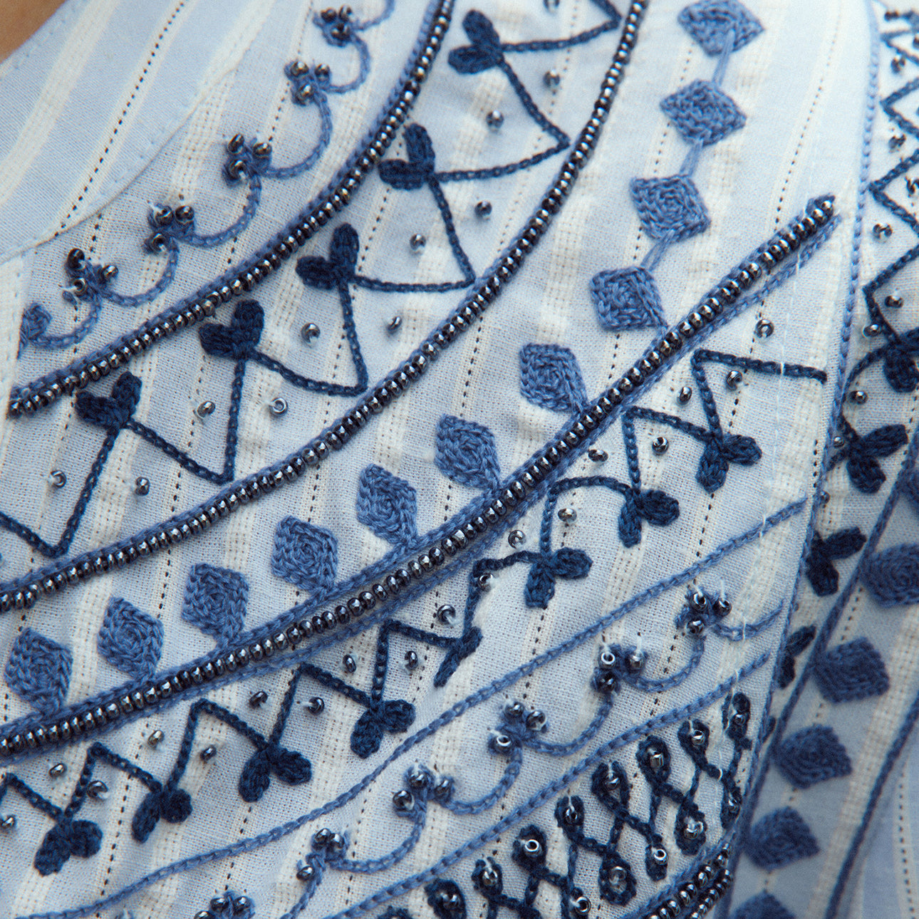 Blue Embroidered Shirt
