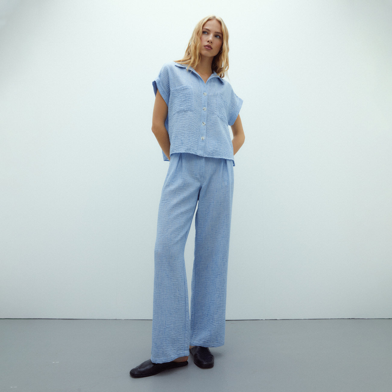 Short-Sleeve Collared Shirt