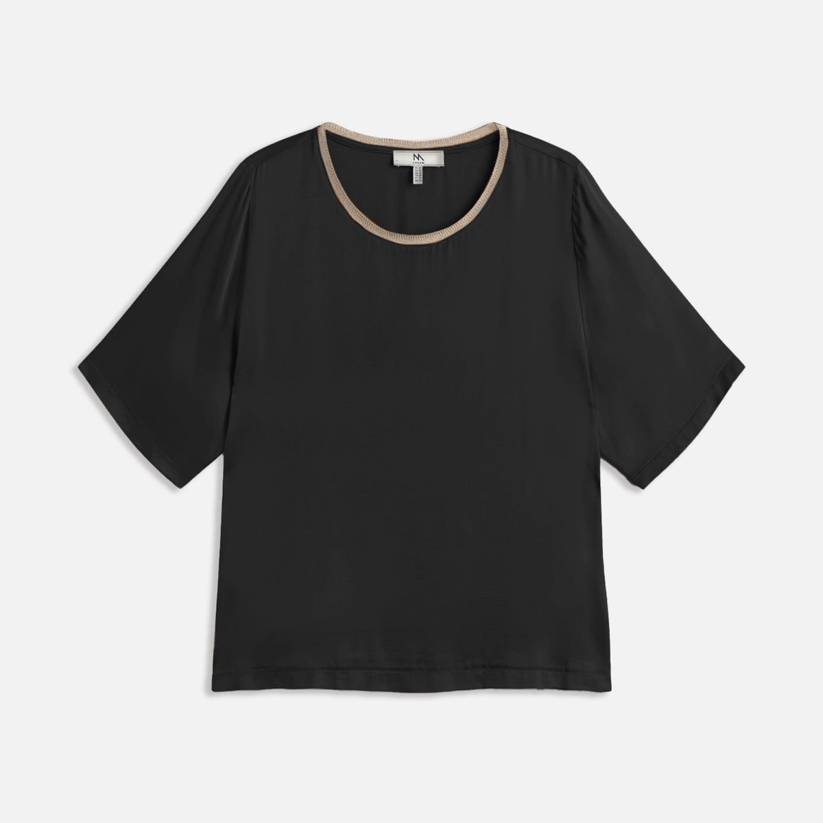 Short-Sleeve Crew Neck Blouse