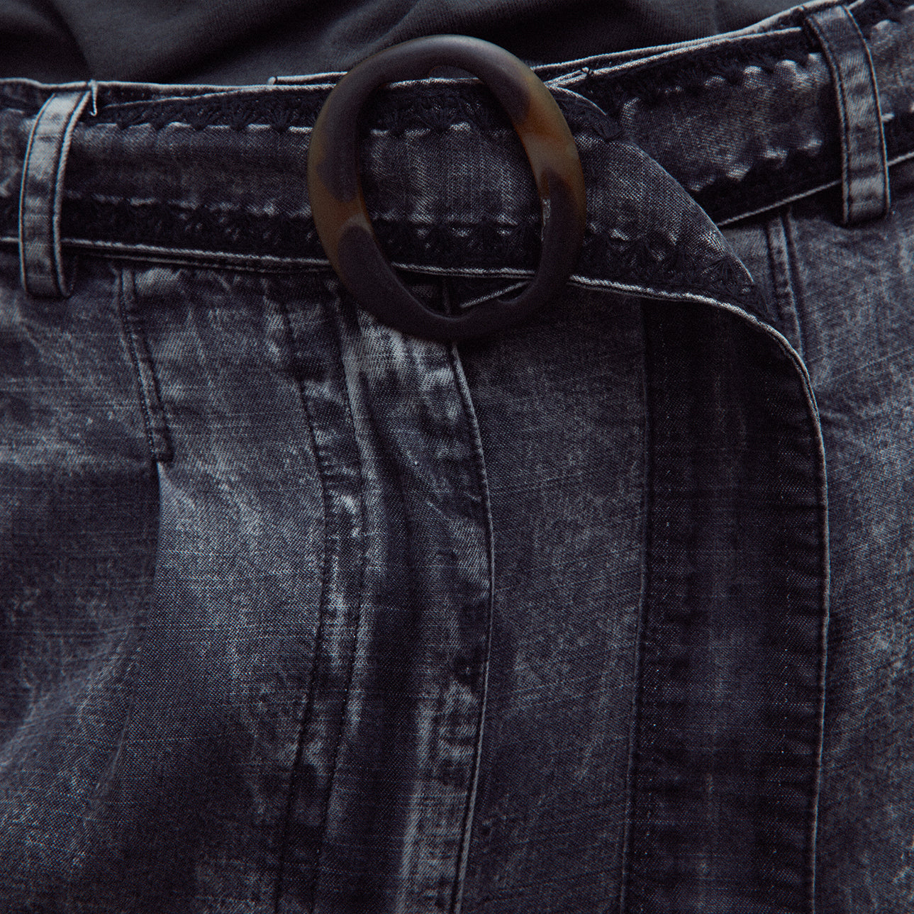 High-Waisted Tencel Straight-Leg Trousers