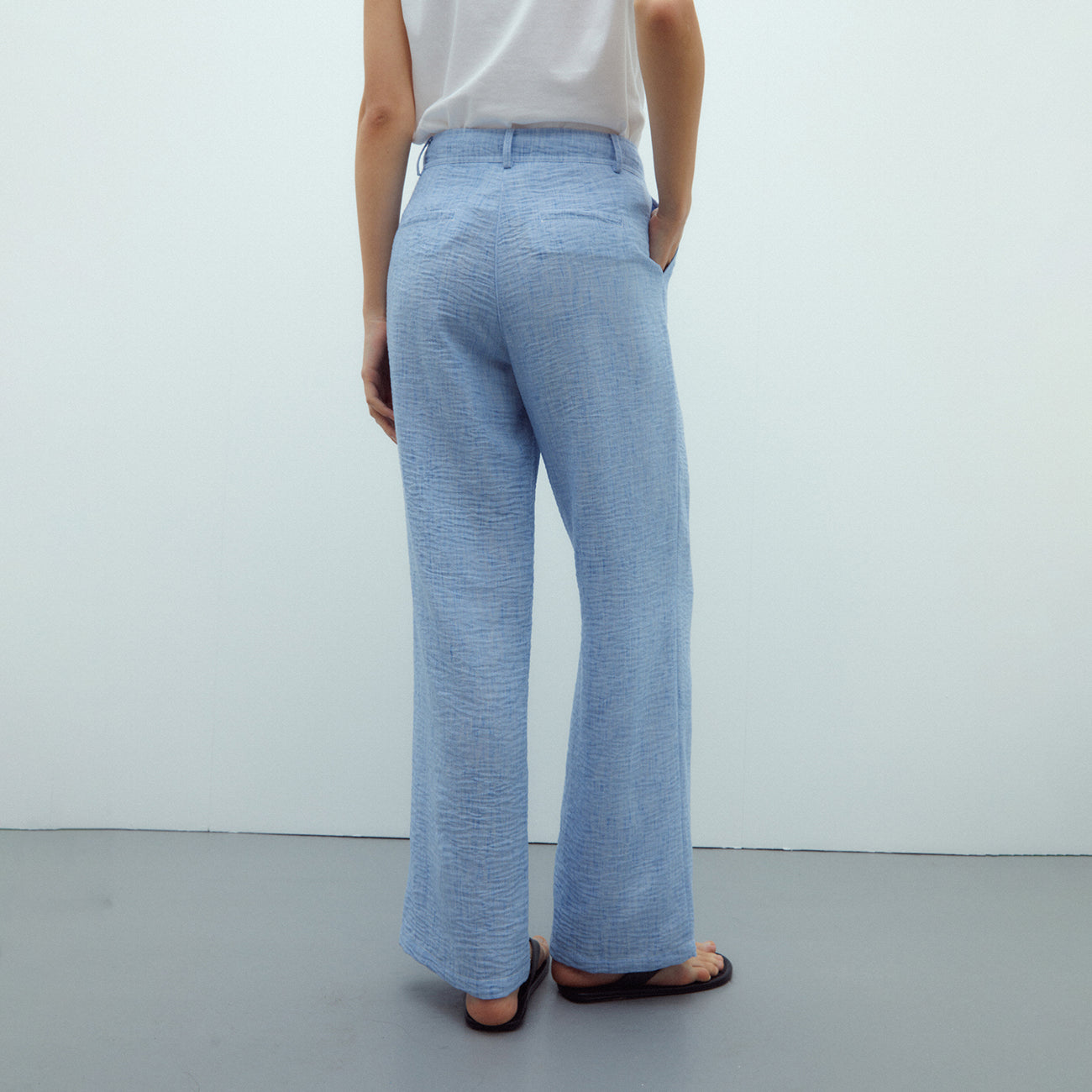 Straight-Leg Trousers with Pleats