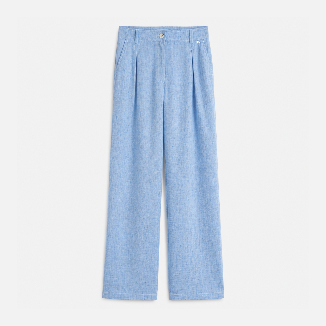 Straight-Leg Trousers with Pleats