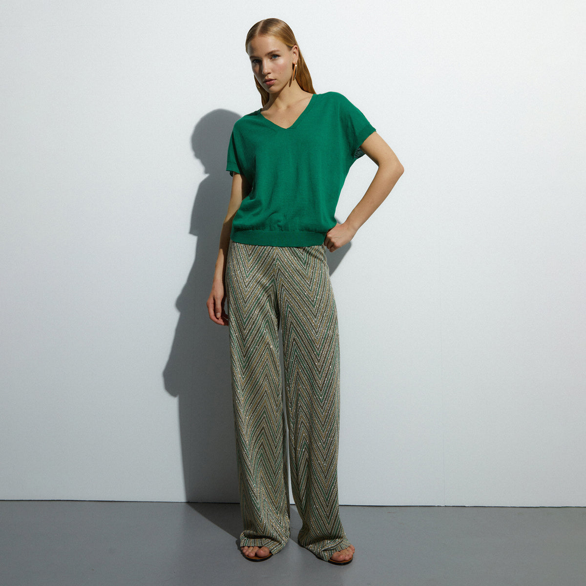 Metallic Print Trousers
