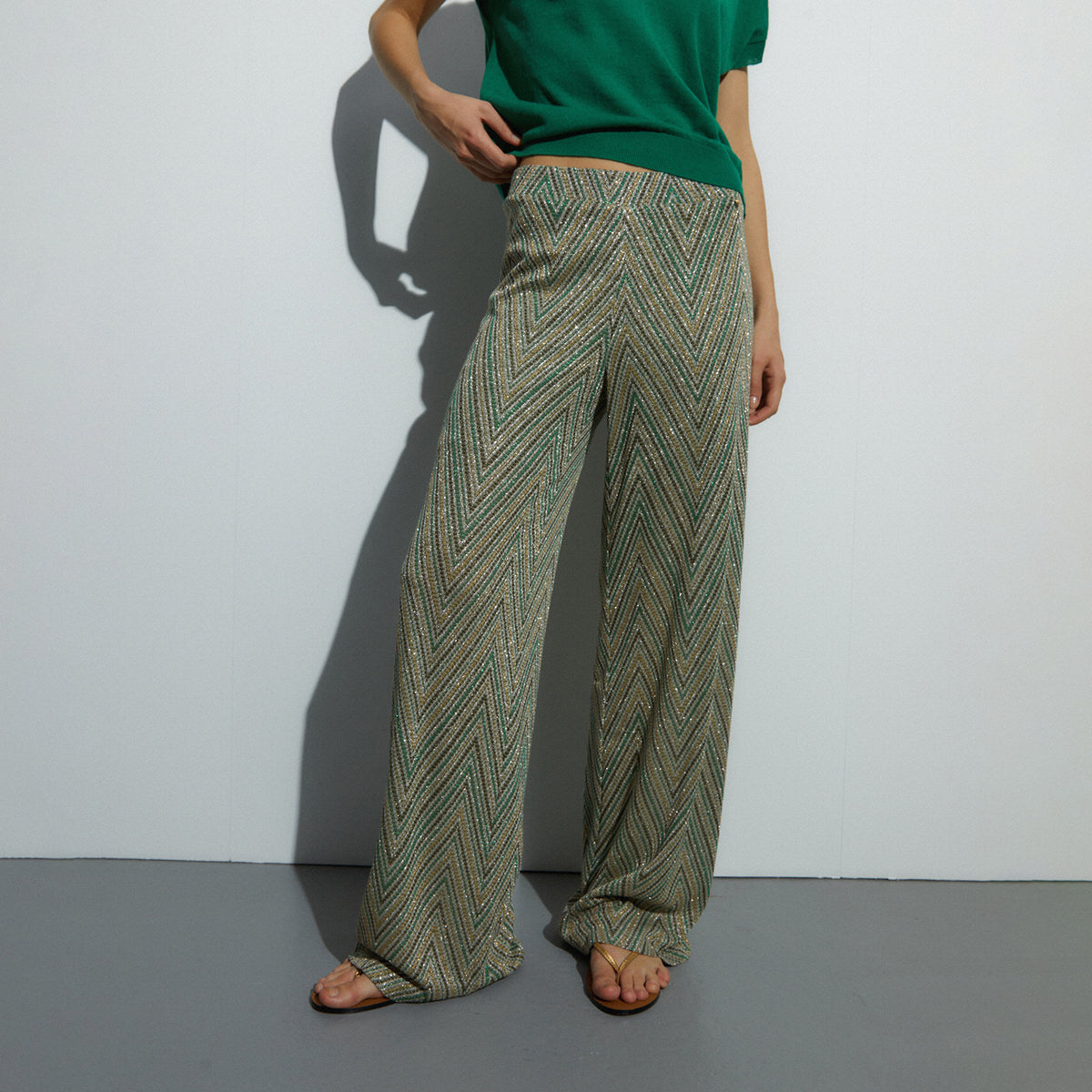 Metallic Print Trousers