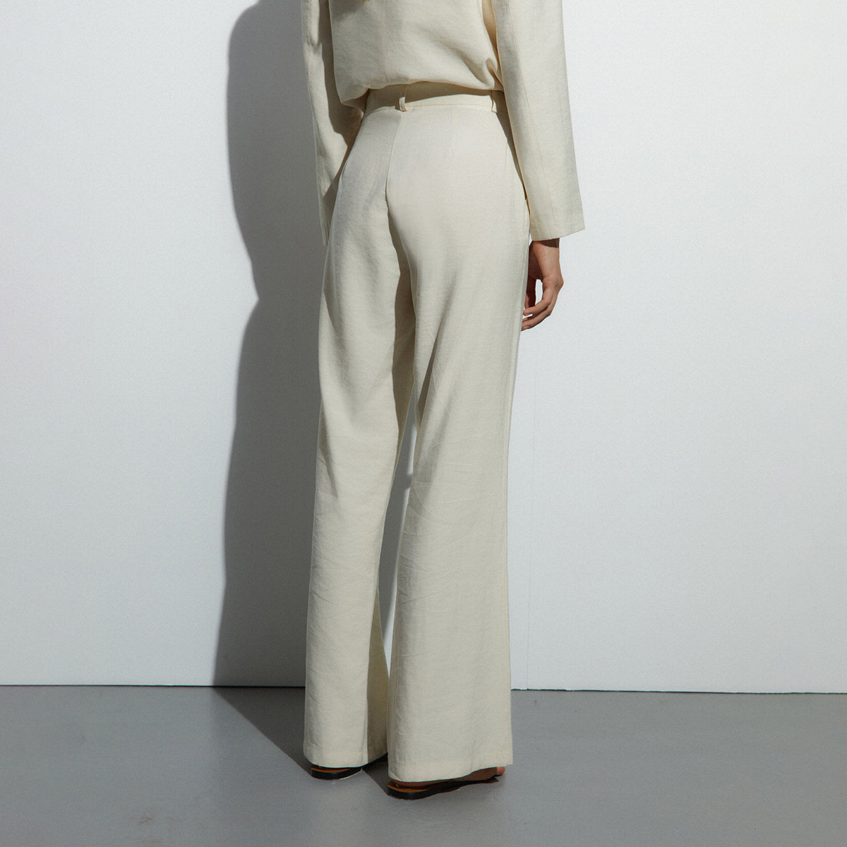High-Waisted Flared Trousers