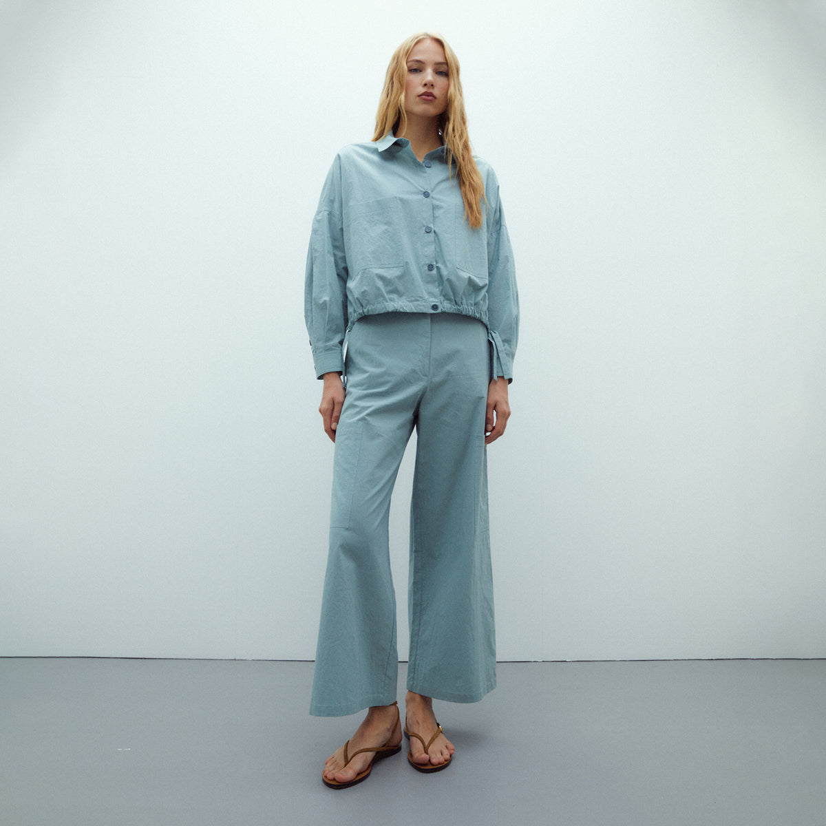 Cropped Poplin Jacket
