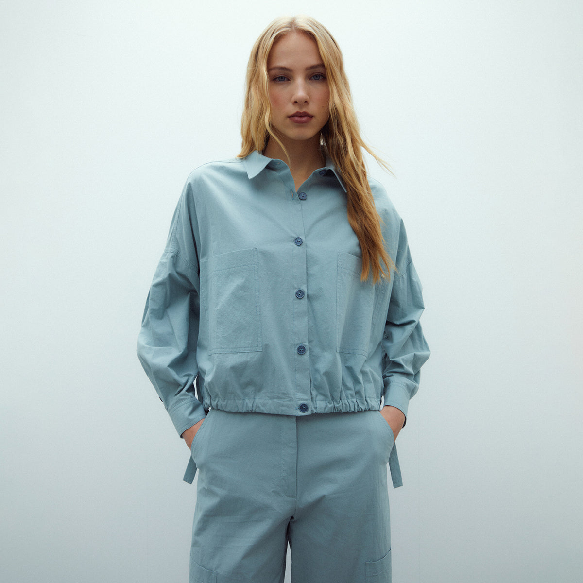 Cropped Poplin Jacket