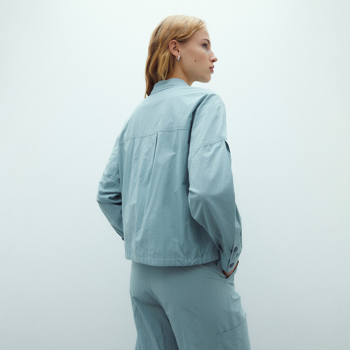 Cropped Poplin Jacket