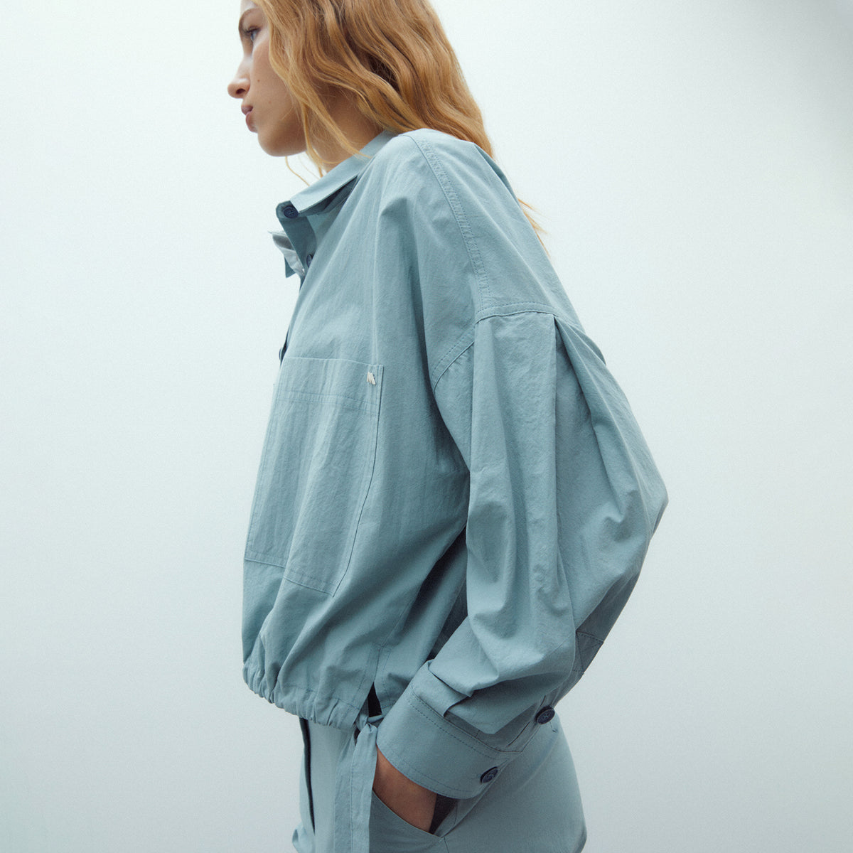 Cropped Poplin Jacket