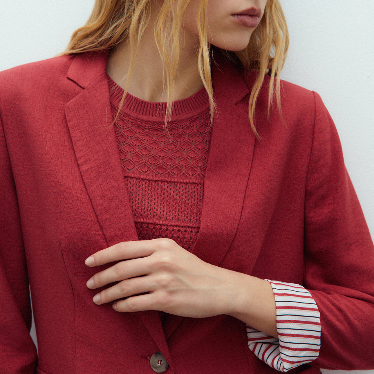 Red Striped Lining Blazer